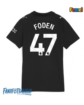 Manchester City Phil Foden #47 Tricou Fotbal Replică 2025-26 Femei Deplasare